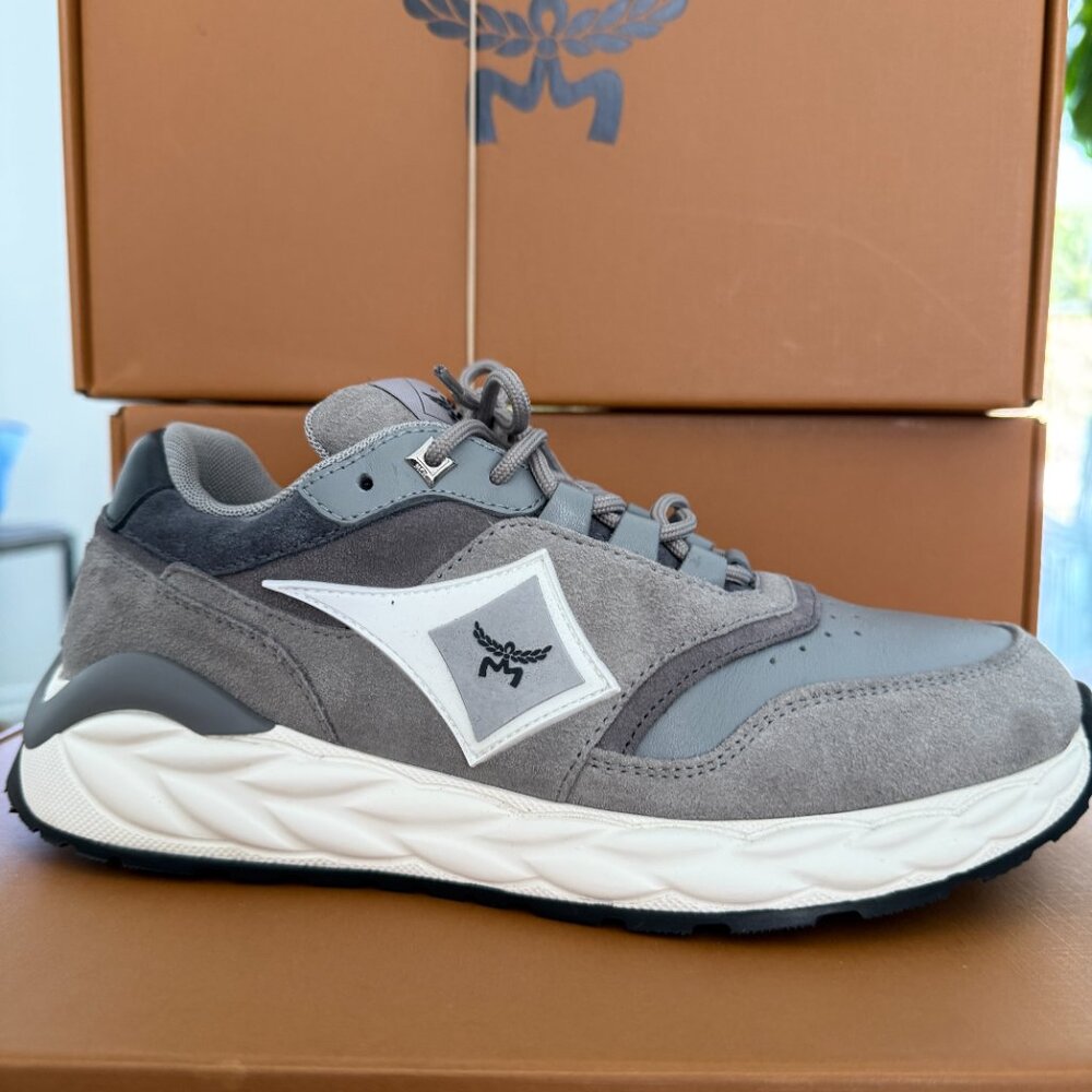 MCM Skywander Calf Suede & Leather Low-Top Lace-Up Women's Sneakers , sz 37 - Picture 10 of 12